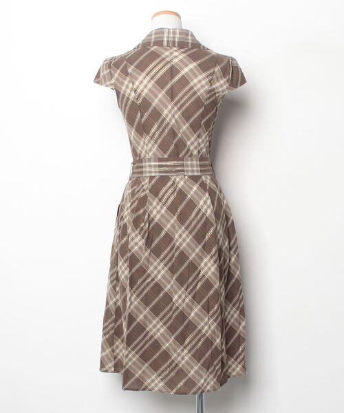 A*様 Burberry 半袖ワンピース チェック柄 BURBERRY（バーバリー） チェック柄半袖ワンピース 36 ブラウン