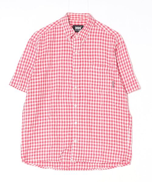 HELLY HANSEN（ヘリーハンセン） チェック柄半袖シャツ M レッド 