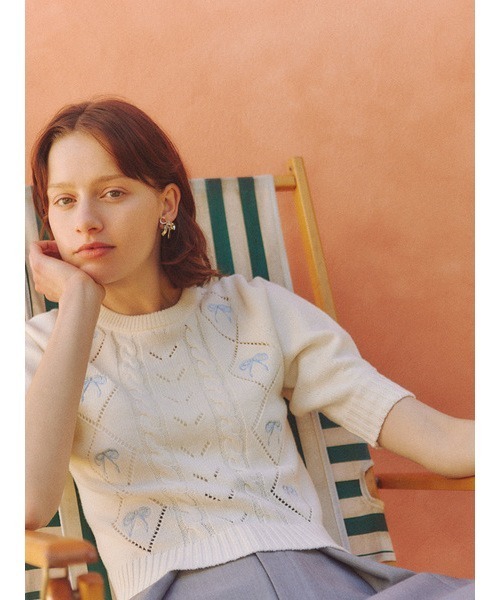 「FURFUR」 半袖ニット FREE ブラック レディース_画像3