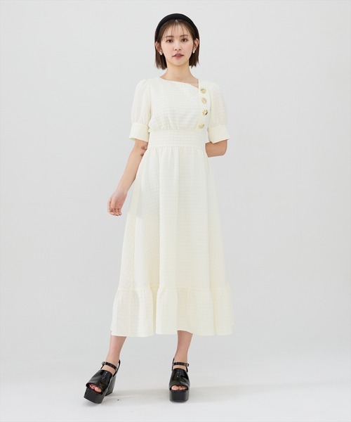 「REDYAZEL」 半袖ワンピース FREE オフホワイト レディース_画像2