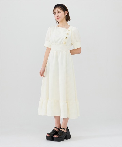 「REDYAZEL」 半袖ワンピース FREE オフホワイト レディース_画像3