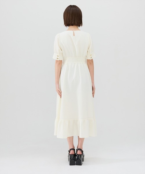 「REDYAZEL」 半袖ワンピース FREE オフホワイト レディース_画像4