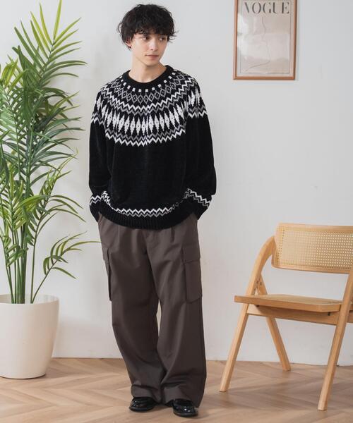 「WEGO」 長袖ニット MEDIUM ブラック メンズ_画像2