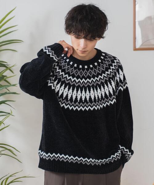 「WEGO」 長袖ニット MEDIUM ブラック メンズ_画像9