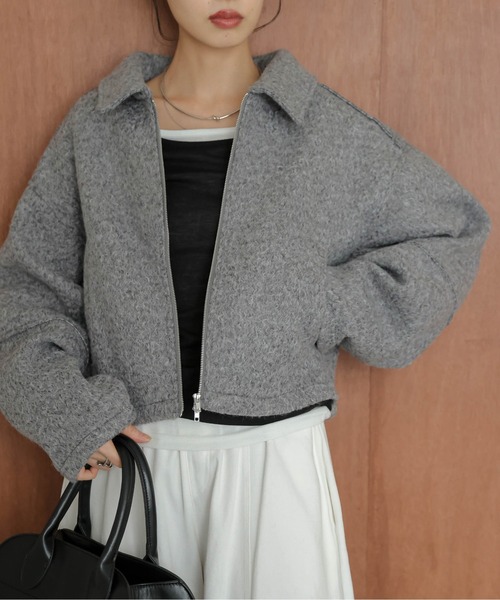 EIKO KONDO 総柄ショートジャケット 42 ジップアップ モダンヴィンテージショートZIPブルゾン（ブルゾン）｜epnok