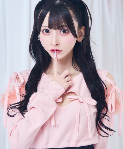 ReAmour ニット セーター ビジューリボンニット レディース : ZOZOTOWN