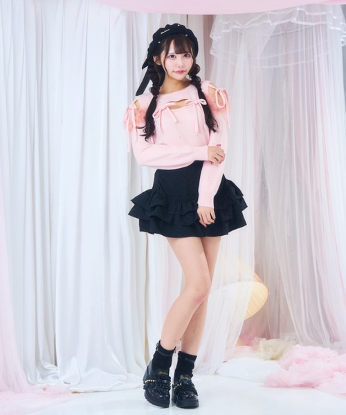 ReAmour ニット セーター ビジューリボンニット レディース : ZOZOTOWN