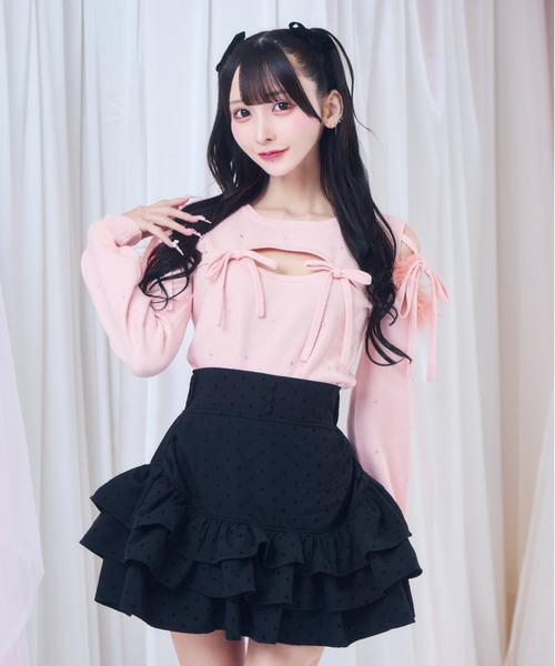 ReAmour ニット セーター ビジューリボンニット レディース : ZOZOTOWN