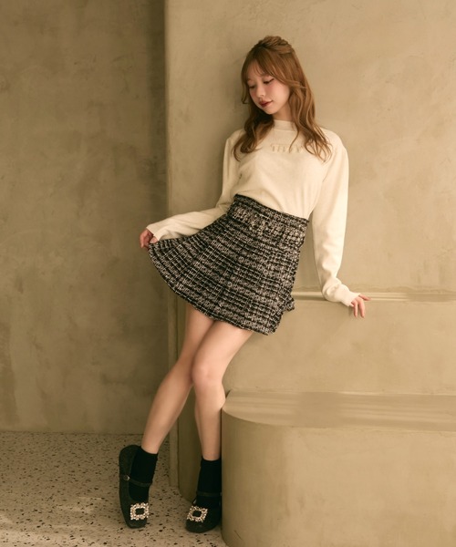 新品 ティティアンドコー白ニット 白ニット ニット レディース トップス 袖ボリ TITTY＆CO.（ティティーアンドコー） ニット セーター ハイネックラメ