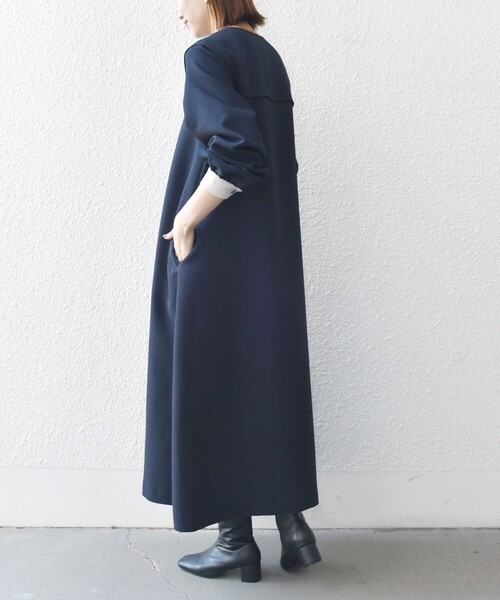 SHIPS anyネイビー 長袖 ワンピース SHIPS any 長袖ワンピース ONE SIZE ネイビー シャツワンピース ダブル