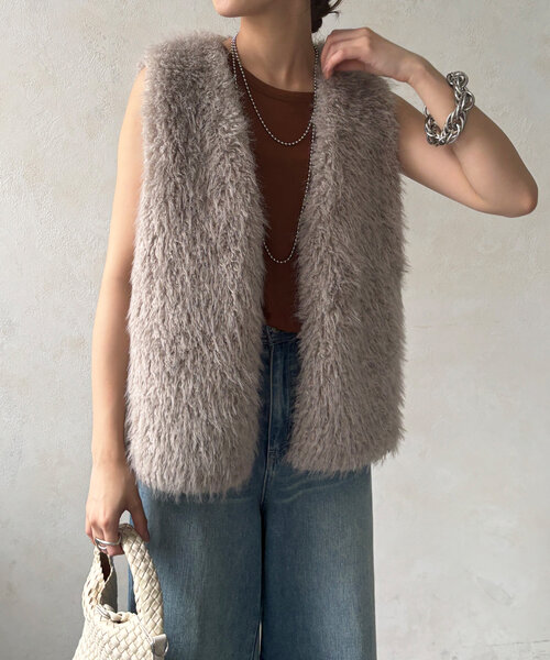 DouDou（ドゥドゥ） ベスト FREE グレー レディース : ZOZOTOWN Yahoo