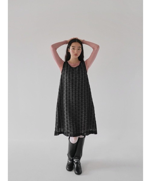 「Uenui」 ノースリーブワンピース FREE ブラック レディース_画像3