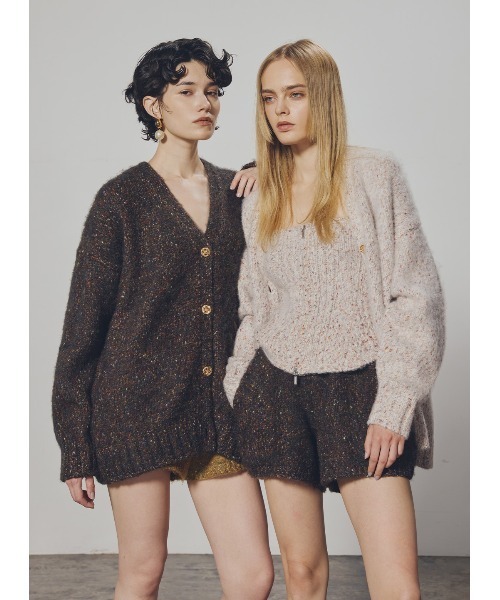 コエル　COEL ニットカーディガン　ブラック COEL（コエル） ニット セーター ミックスネップカーディガン