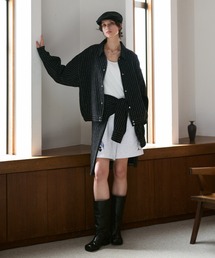 soerte ブルゾン アウター Loose Nuance Stripe Shirt Blouson/ルーズ