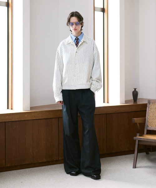 Loose Nuance Stripe Shirt Blouson Sサイズ soerte ブルゾン アウター Loose Nuance Stripe Shirt Blouson/ルーズ