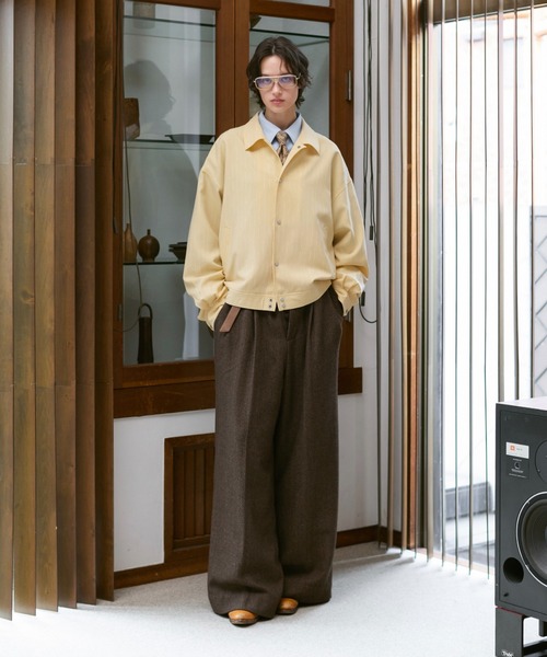 soerte ブルゾン アウター Loose Nuance Stripe Shirt Blouson/ルーズ