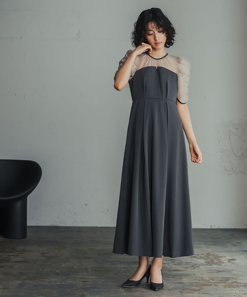 「GIRL」 半袖ワンピース 2L ブラック レディースの画像