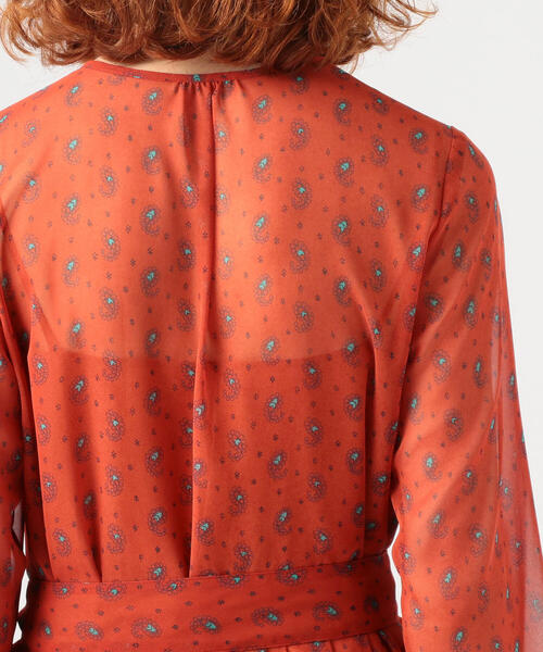 「SOULEIADO」 長袖ワンピース 36 オレンジ系その他2 レディース_画像6