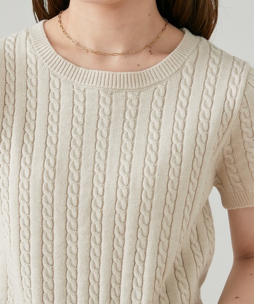 「Chico」 半袖ニット FREE グリーン レディース_画像3