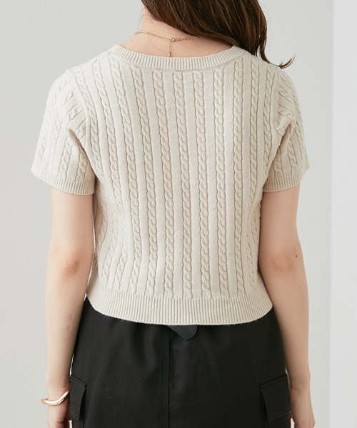 「Chico」 半袖ニット FREE グリーン レディース_画像6