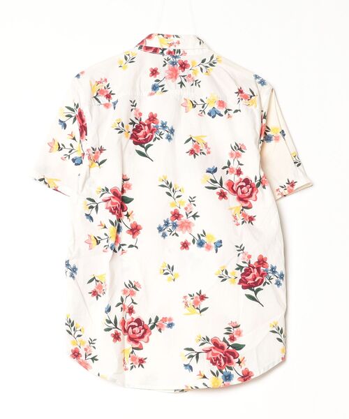 「Hollister」 花柄半袖シャツ S ホワイト メンズ_画像2