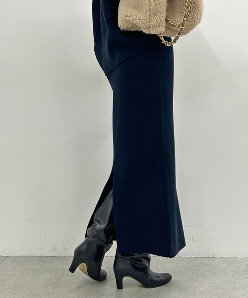 「LOUNGEDRESS」 ニットスカート FREE ネイビー レディース_画像4