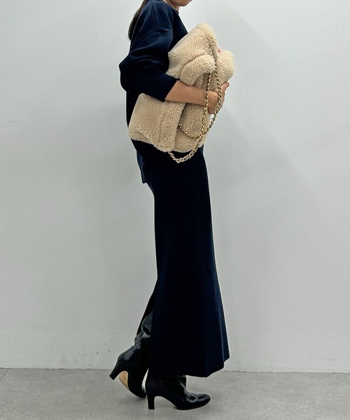 「LOUNGEDRESS」 ニットスカート FREE ネイビー レディース_画像9