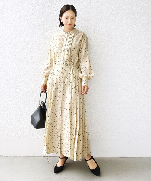 「SHIPS」 長袖ワンピース MEDIUM オフホワイト レディース_画像3