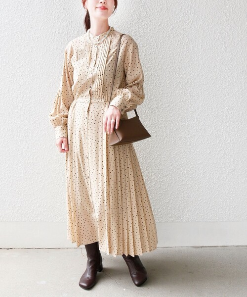 「SHIPS」 長袖ワンピース MEDIUM オフホワイト レディース_画像7