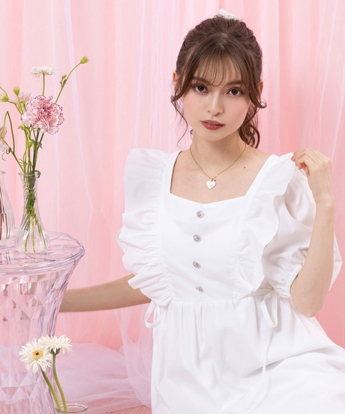 「DearMyLoveRose」 半袖ワンピース MEDIUM ブルー レディース_画像9