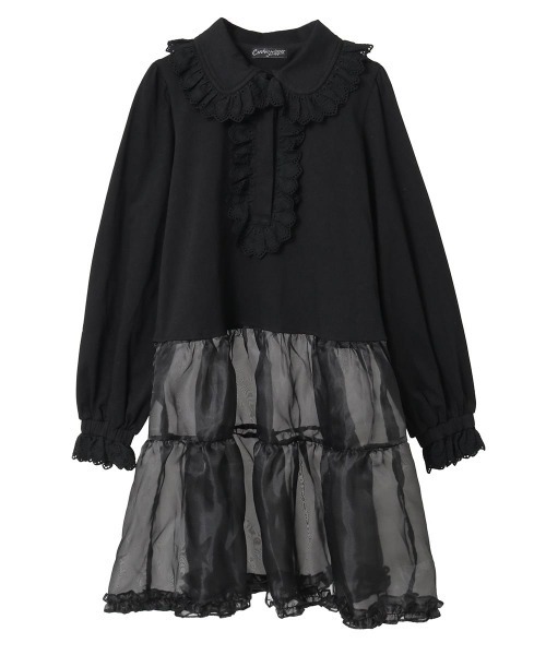 Candy Stripper ワンピース 黒色 Candy Stripper（キャンディーストリッパー） ワンピース LACE COLLAR