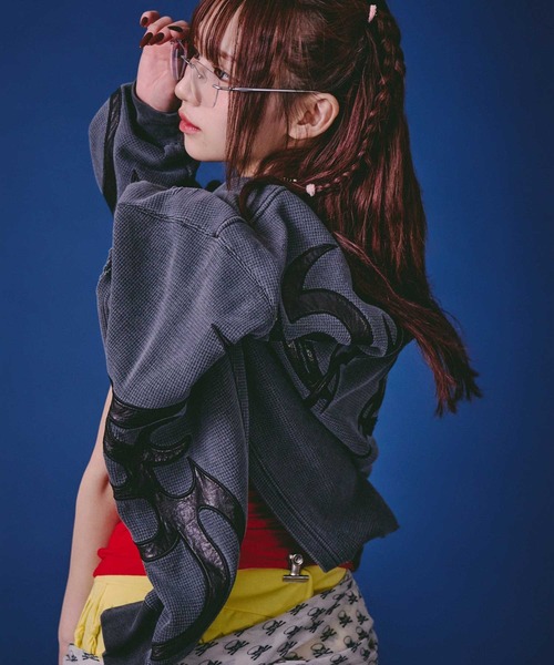 GALFY（ガルフィー） tシャツ 汚れ部族ワッフルロンTee/ダメージ＆汚し