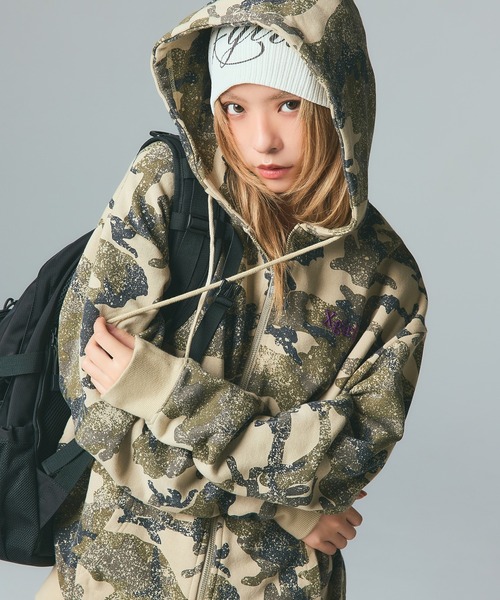 x-girl パーカー フーディー X-girl（エックスガール） パーカー FACE PATCH SWEAT HOODIE