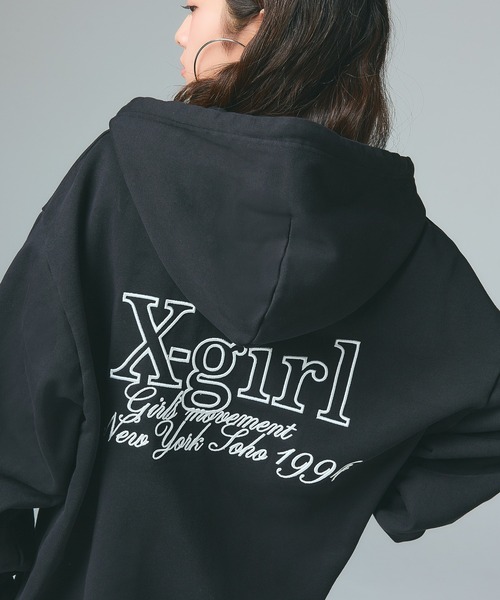 へえさま専用　x-girl パーカー X-girl（エックスガール） パーカー EMBROIDERED LOGO ZIP UP SWEAT