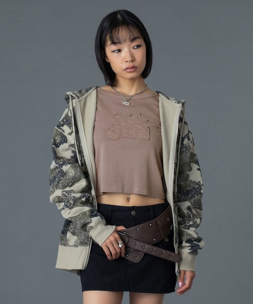 X-girl（エックスガール） パーカー EMBROIDERED LOGO ZIP UP SWEAT