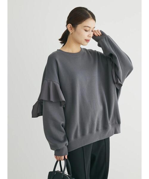 「Sugar spoon」 スウェットカットソー FREE チャコールグレー レディース_画像3