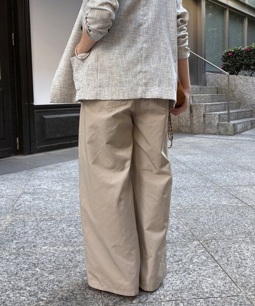 DouDou（ドゥドゥ） ワイドパンツ パンツ ウエスト折り返しギャザー