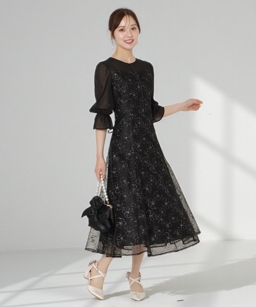 ウィルセレクション ペプラム付きレースワンピース 結婚式ドレス WILLSELECTION（ウィルセレクション） パーティードレス ドレス