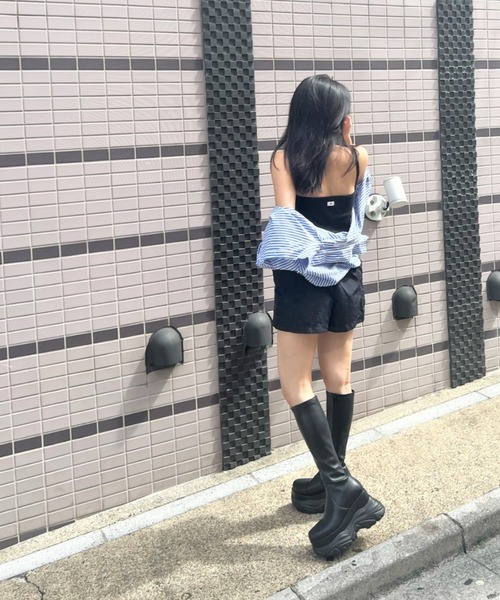 「R&E」 ロングブーツ L ブラック レディース_画像7
