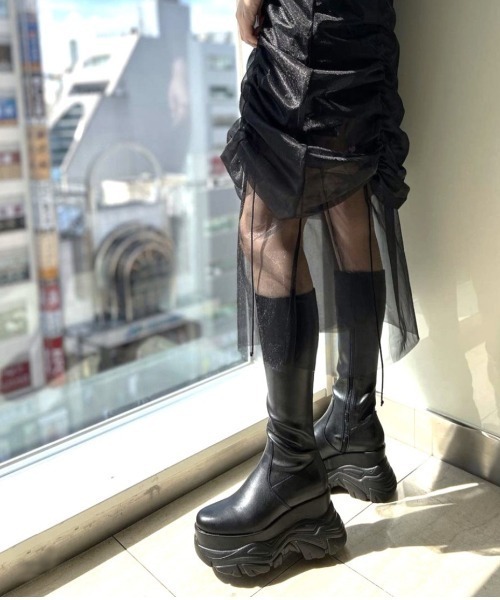 「R&E」 ロングブーツ L ブラック レディース_画像9