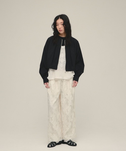 ワイドパンツ パンツ 「eL」Floral Cut Jacquard Pants/659506