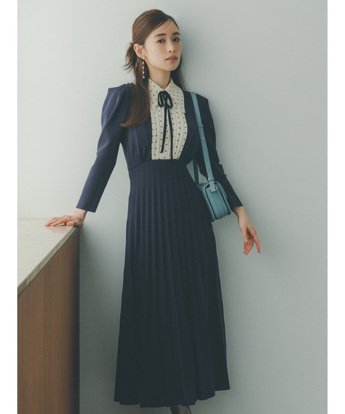 「SNIDEL」 ニットワンピース 1 ネイビー レディース_画像2