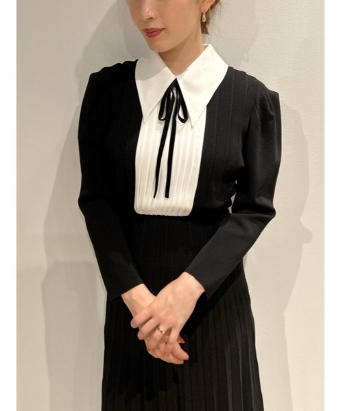 「SNIDEL」 ニットワンピース 1 ネイビー レディース_画像5