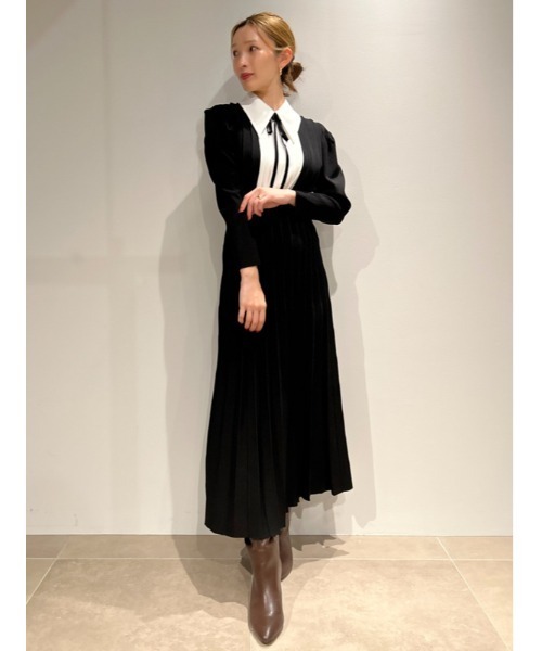 「SNIDEL」 ニットワンピース 1 ネイビー レディース_画像6