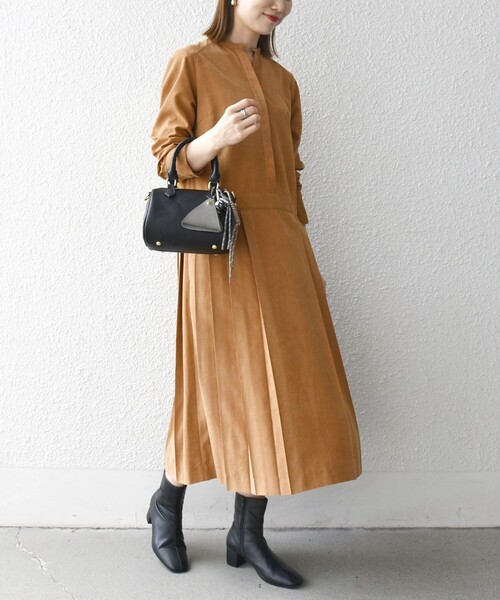 「SHIPS any」 長袖ワンピース ONE SIZE ネイビー レディース_画像4