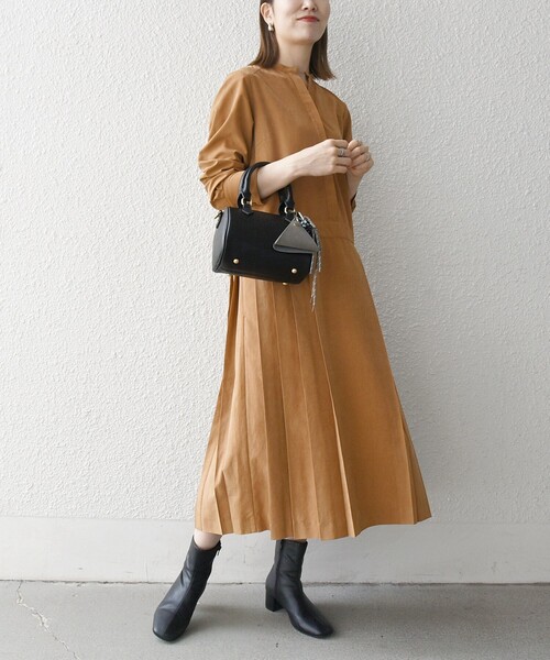 「SHIPS any」 長袖ワンピース ONE SIZE ネイビー レディース_画像8