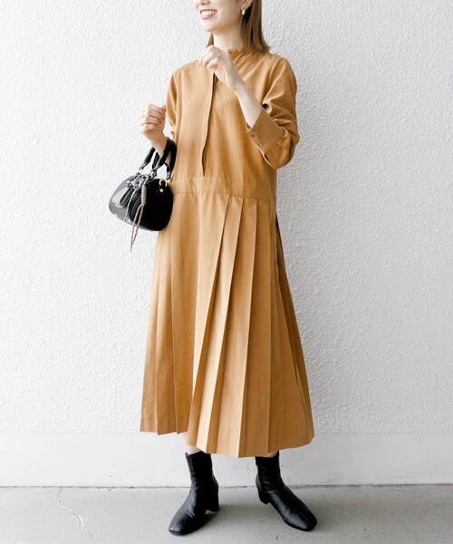 「SHIPS any」 長袖ワンピース ONE SIZE ネイビー レディース_画像9