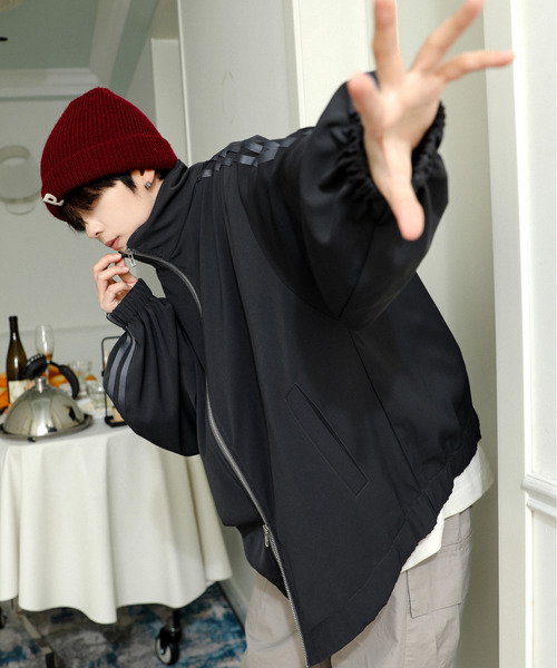 「neos」 ジャージブルゾン LARGE モカ メンズ_画像2