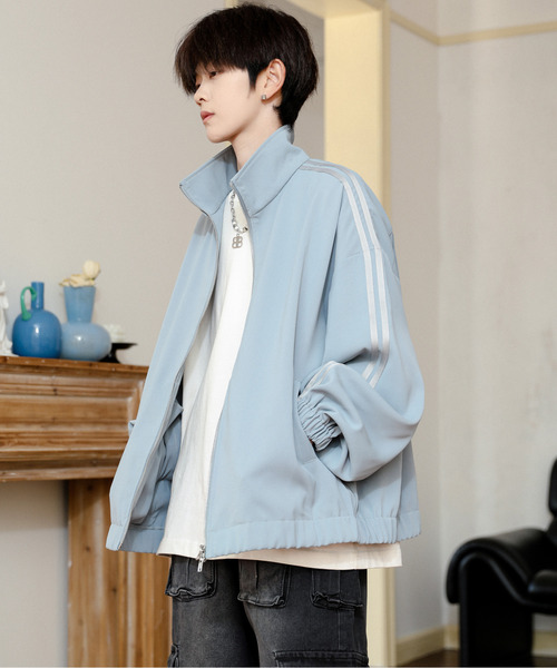 「neos」 ジャージブルゾン LARGE モカ メンズ_画像8