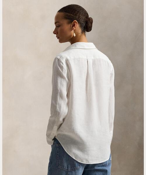 ラルフローレン　リネン　白　シャツ　レディースXS POLO RALPH LAUREN - ラルフローレン リネン 白 シャツ レディースXSの